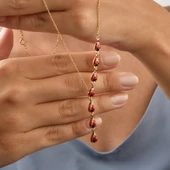 14 Ayar Altın Kaplama Zarifl Uğur Böceği Kravat Y Gümüş Kolye - CNE00136 - 1