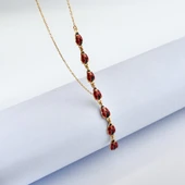 14 Ayar Altın Kaplama Zarifl Uğur Böceği Kravat Y Gümüş Kolye - CNE00136 - 3