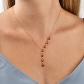 14 Ayar Altın Kaplama Zarifl Uğur Böceği Kravat Y Gümüş Kolye - CNE00136 - 2