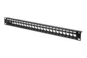 Digitus 24 Port Boş Patch Panel, Zırhlı, 1U Yüksekliğinde, Siyah Renk<br>
Digitus Modular Patch Panel, Shielded, 24-port, blank, 1U, rack mount, color black (RAL9005) - 1