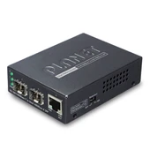 10/100/1000Base-T to Dual 1000Base-X SFP Media Converter - 1