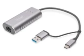 Digitus USB Tip C™ Gigabit Ethernet Adaptörü 2.5G, USB-C™ + USB-A (USB 3.1/3.0)<br>
Digitus USB Type C™ Gigabit Ethernet Adapter 2.5G, USB-C™ + USB-A (USB 3.1/3.0) - 1