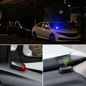 Araç İçin Caydırıcı Solar Enerji İle Şarj Olan  Güçlü Yapışkanlı Işıklı Plastik Mini Sahte Alarm thumbnail 3