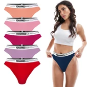 Yohannes Club, Kadın Lastik Kemerli Brazilian Külot, Çok Renkli, Çoklu Paket, 5'li Paket thumbnail 1