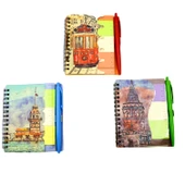 NotYaz 12x10 60 Yaprak Kalemli-Cetvelli Not Defteri Bloknot İstanbul Motifleri Çizgili- Tramvay (GD-8209) thumbnail 5