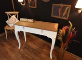 Wooding Mobilya 120 Cm Çekmeceli Masif Beyaz Natürel Dresuar - 6