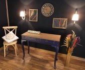 Wooding Mobilya 120 Cm Çekmeceli Masif Lacivert Natürel Dresuar thumbnail 2