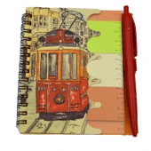 NotYaz 12x10 60 Yaprak Kalemli-Cetvelli Not Defteri Bloknot İstanbul Motifleri Çizgili- Tramvay (GD-8209) thumbnail 1