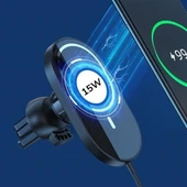 15w Mıknatıslı Takılabilen Hızlı Şarj Tüm Cihaz Ve Araçlara Uyumlu Araç İçi Şarj Cihazı thumbnail 3