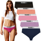 Yohannes Club, Kadın Lastik Kemerli Hipster Külot, Çok Renkli, Çoklu Paket, 5'li Paket thumbnail 1
