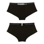 Yohannes Club, Kadın Lastik Kemerli Boyshort-Boxer Külot, Çoklu Renk, Çoklu Paket, 5'li Paket thumbnail 9