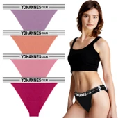 Yohannes Club, Kadın Lastik Bantlı Brazilian Külot, Çok Renkli, Çoklu Paket, 4'lü Paket thumbnail 1