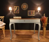 Wooding Mobilya 100 Cm Çekmeceli Masif Gri Ceviz Çalışma Masası - 1
