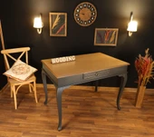 Wooding Mobilya 110 Cm Çekmeceli Masif Antrasit Natürel Çalışma Masası thumbnail 3