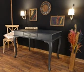 Wooding Mobilya 110 Cm Çekmeceli Masif Antrasit Çalışma Masası thumbnail 1