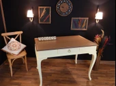 Wooding Mobilya 100 Cm Çekmeceli Masif Krem Natürel Çalışma Masası - 3