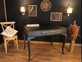 Wooding Mobilya 100 Cm Çekmeceli Masif Siyah Çalışma Masası thumbnail 5