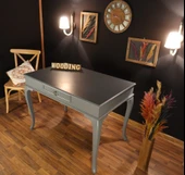 Wooding Mobilya 110 Cm Çekmeceli Masif Gri Çalışma Masası - 1