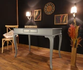 Wooding Mobilya 100 Cm Çekmeceli Masif Gri Çalışma Masası - 2