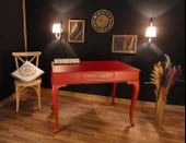 Wooding Mobilya 110 Cm Çekmeceli Masif Kırmızı Çalışma Masası thumbnail 3