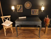 Wooding Mobilya 110 Cm Çekmeceli Masif Antrasit Çalışma Masası thumbnail 5