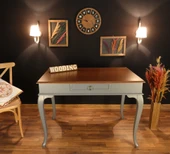 Wooding Mobilya 100 Cm Çekmeceli Masif Gri Ceviz Çalışma Masası - 3