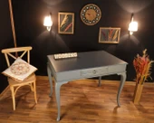 Wooding Mobilya 110 Cm Çekmeceli Masif Gri Çalışma Masası - 4