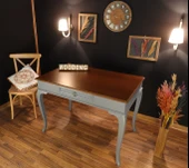 Wooding Mobilya 110 Cm Çekmeceli Masif Gri Ceviz Çalışma Masası - 1