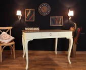 Wooding Mobilya 100 Cm Çekmeceli Masif Krem Natürel Çalışma Masası - 2