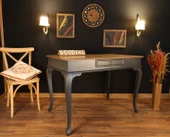 Wooding Mobilya 110 Cm Çekmeceli Masif Antrasit Natürel Çalışma Masası thumbnail 2