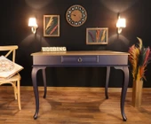 Wooding Mobilya 110 Cm Çekmeceli Masif Lacivert Natürel Çalışma Masası thumbnail 5