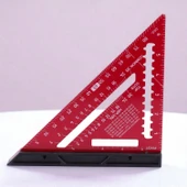 170 mm 17 cm Alüminyum Üçgen Cetvel Marangoz Gönye Metal Gövde Açılı Ölçüm Ahşap Hassas Gönye thumbnail 6