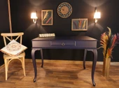 Wooding Mobilya 110 Cm Çekmeceli Masif Lacivert Çalışma Masası - 5