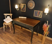 Wooding Mobilya 110 Cm Çekmeceli Masif Siyah Ceviz Çalışma Masası thumbnail 4