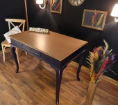 Wooding Mobilya 110 Cm Çekmeceli Masif Lacivert Natürel Çalışma Masası thumbnail 4