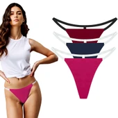 YohannesClub, Kadın, T-Thong String Külot, İz Yapmayan Rahat Kesim,Çoklu Paket thumbnail 5