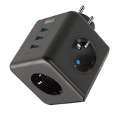Isıya Dayanıklı Termal Akım Korumalı ve Çocuk Korumalı 3 Priz Girişli 3 USB Girişli Küp Priz thumbnail 3