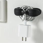 2li Kablo Tutucu Silikon Kordon Sarıcı Kablo Yönetici Klips thumbnail 5