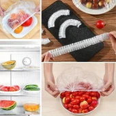 100 Adet Tazeliği Koruyan Tencere ve Tabak Bonesi  Çok Amaçlı Kullan At Tabak Bonesi thumbnail 4