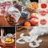 100 Adet Tazeliği Koruyan Tencere ve Tabak Bonesi  Çok Amaçlı Kullan At Tabak Bonesi thumbnail 1