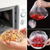 100 Adet Tazeliği Koruyan Tencere ve Tabak Bonesi  Çok Amaçlı Kullan At Tabak Bonesi thumbnail 5