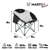 Madfox Moonchair Deluxe Katlanır Kamp Sandalyesi Siyah/Gri - 5