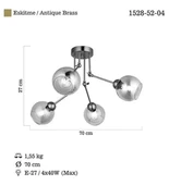 Pore 4'lü Antik Lak Plafonyer thumbnail 3