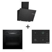 Bosch Ankastre Set HBF534EB3T, POP7C6P30O, DWK66PJ60T - 1