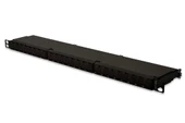 Digitus 24 port CAT. 6A (Category 6A), Class EA Patch Panel, zırhlı (shielded), 0.5U, toz korumalı kapaklı, siyah renk - 1