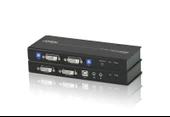 DVI Dual View Cat 5 KVM (Keyboard/Video Monitor/Mouse) Mesafe Uzatma Cihazı, Ses (hoparlör ve mikrofon) bağlantı desteği, 60 metre, USB Konsol, ESD ve gerilimdeki ani yükselmelere karşı korumalı<br - 1