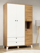 Kuzeylife 4 Kapaklı 6 Raflı Ekstra Derin Gardrop-52 cm Derinlik - 1