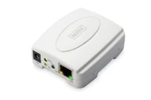 Digitus 1 port Fast Ethernet Print Server, 1 x USB 2.0 port, 1 x RJ45<br>
Digitus USB Print Server, 1-Port 1x RJ45, 1x USB A, USB 2.0 - 1