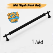 Lüks Metal Kulp Melis (224 mm - 22.4 cm) Siyah Mobilya Mutfak Çekmece Dolap Dolabı Kulbu Kulpları thumbnail 1