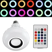 Ledx Al-SPKR Kumandalı Bluetooth Hoparlör Ampul 500 Lümen Rgb Ledli E27 Lamba thumbnail 2